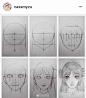 动漫人物五官比例、眼睛、及麻花辫的绘制方法（by：cassmyzu） ​#手帐素材插画手绘##简笔画# ​​​​