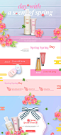 春季高端化妆品网页PSD模板Spring cosmetics web PSD template#tiw348a3606 :  