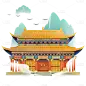 中国风建筑贴纸-大门