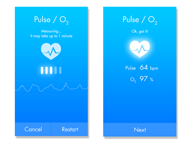 App UI for measuring...