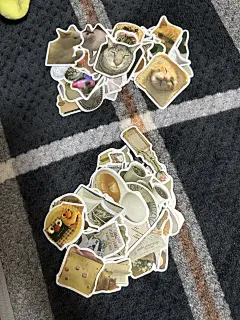 50张网红猫咪表情包涂鸦贴纸可装饰行李箱笔吉他记本防水爆款批发