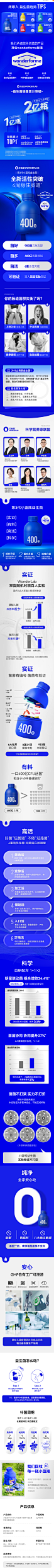万益蓝WonderLab小蓝瓶即食益生菌40瓶 大人女性肠胃道冻干粉-tmall