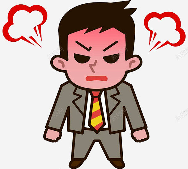 商务人士生气的表情简笔画 免抠png 设计图片 免费下载 页面网页 平面电商 创意素材
