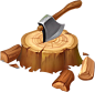 icon 木材 斧头