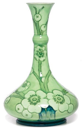 green vase