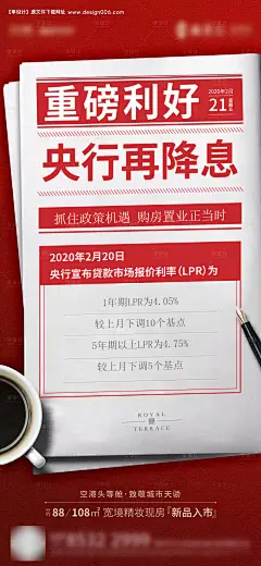 房产降息政策海报(tif用PS打开)--源文件下载