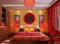 中式新古典风格60平米婚房卧室装修效果图
