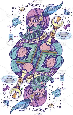 俱乐部的国王。在风格粉彩哥特牌套装。