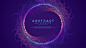 Dynamic abstract flow particles circle background. Premium Vector