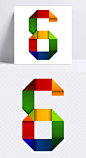 彩色折纸数字|折纸,数字,彩色,艺术数字,艺术字,阿拉伯数字,6,艺术字体,设计元素