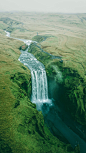 waterfall during daytime top-view photography