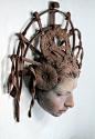 Dark Lilith, Tomàs Barceló : Handmade wall sculpture in resin, plastic and recycled objects.