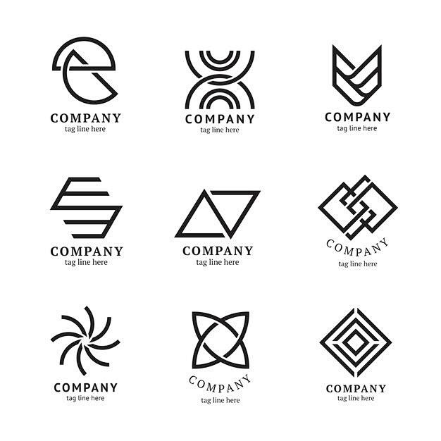 线条几何图形logo标志矢量图素材