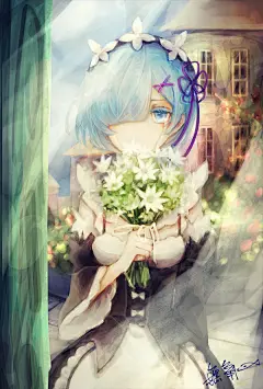 Re:从零开始的异世界生活 蕾姆 同人图 插画 壁纸 | レム | 半次元-第一中文COS绘画小说社区