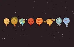 壁纸的星球，卡通，行星，太阳系