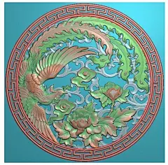 凤凰牡丹可镂空寿材档 棺材精雕图大全棺材精雕图_5286608835