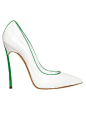 White stilettos get a touch of color with a bright outline.