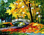 Leonid Afremov油画系列-秋色正浓

白俄罗斯的列昂尼德•阿夫列莫夫，他的画以大块的色彩著称。霜降正是赏霜叶的好时节。  