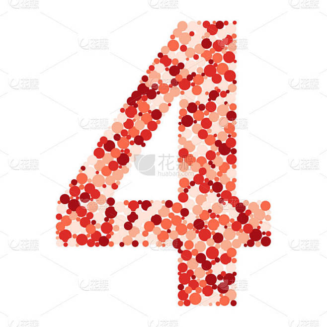 4 数字颜色分布圆点插图