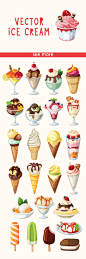 25 Colorful Vector Ice Creams by Moonery on @creativemarket: 