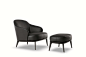 Leslie Armchair & Footstool by Minotti