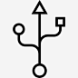 USB端口图标 https://88ICON.com 技术 连接 符号 多媒体 USB端口 用户界面