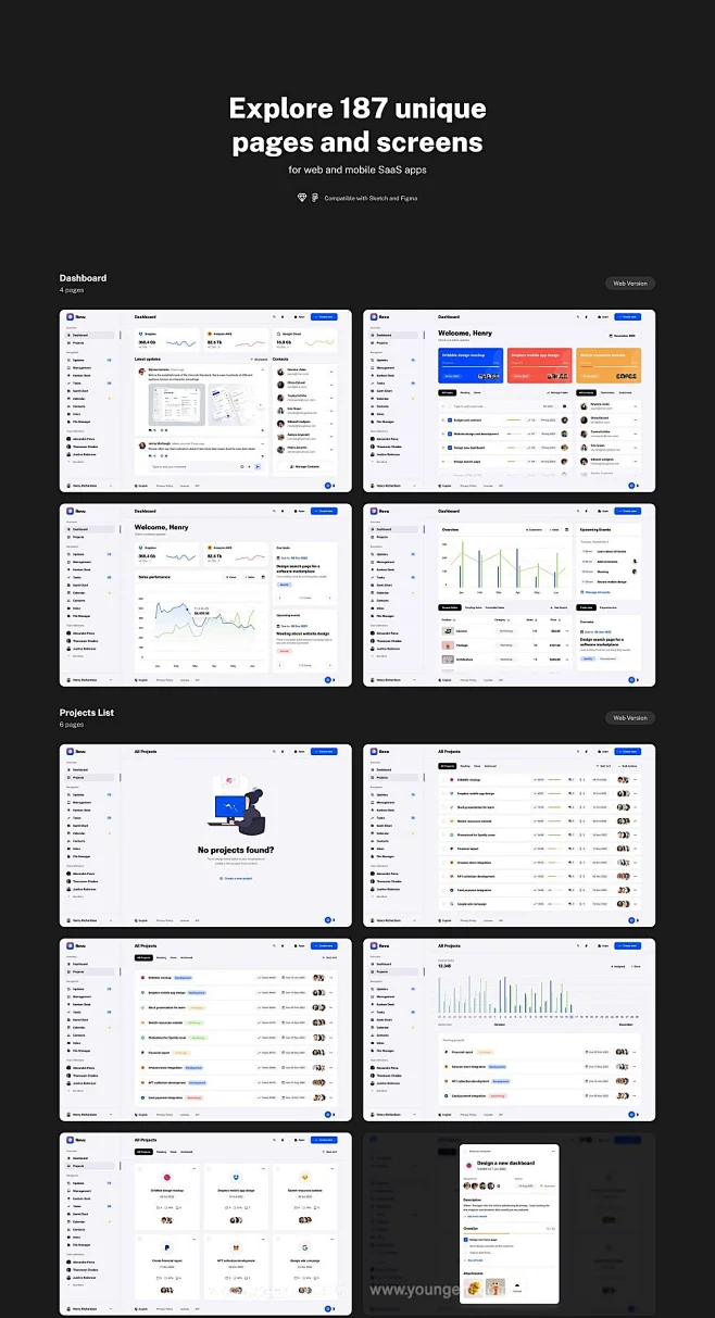SaaS专业Dashboard项目管理计划日程待办仪表盘ui界面套件模板下载_颜格视觉-花瓣网