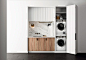 Fisher Paykel Marble Laundry Room Concealed Stacked Washer Dryer