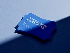 高级阴影名片设计展示样机PSD模板 Business Cards Mockup
