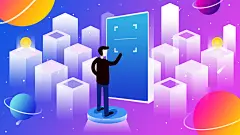 科技发展创意AI科技插画