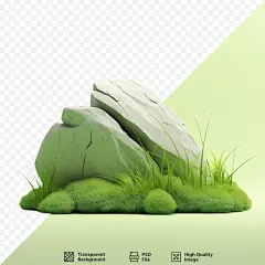 Grassy scene with a stony backdrop