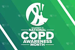 11月是全国慢性阻塞性肺病宣传月。节日的概念。模板背景，旗帜，卡片，海报与文字题词。向量EPS10插