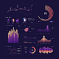 Free vector infographic dashboard element collection