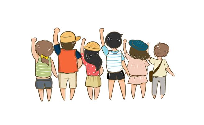 背影发誓友谊青春爱插画png拿去不谢