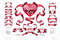 [编号233]love米粉色玫瑰花镂空线条花朵轮廓矢量AI卡片设计素材-淘宝网
