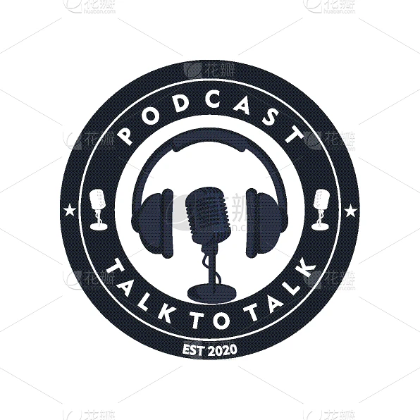 podcast logo round design素材-花瓣网