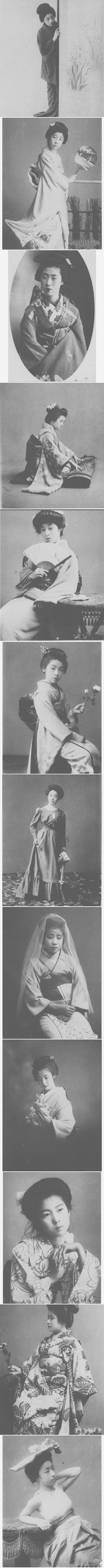 薤叟#美女明星#【1908年日本艺妓清纯...