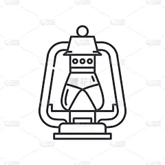 Lantern concept icon, linear isolated illustration