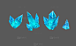 一组蓝水晶，水晶矿石，水晶石头 - 山石模型 蛮蜗网