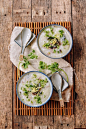 Cantonese congee with pork, thousand year old egg, ginger, and cilantro, by thewoksoflife.com