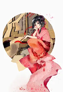 远行客-丁洱_古风，少女_涂鸦王国插画