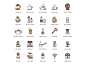 咖啡厅食品饮料图标工具包 73 Coffee Icons :  