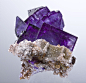 Fluorite with Calcite from Mexico