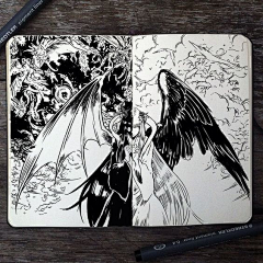 猫八井采集到线稿插画