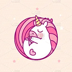 粉色,独角兽,住宅房间,婴儿,头发,女孩,白色,黄金,小的,性格
