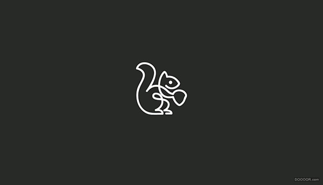 吃着坚果的小松鼠logo设计-你好LOG...