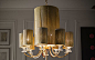 Chandeliers & Pendants - BRUSHED BRASS & SWAROVSKI CRYSTAL CHANDELIER