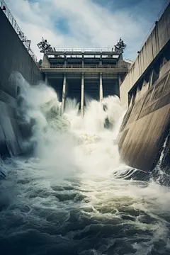 大坝水力发电站摄影图
