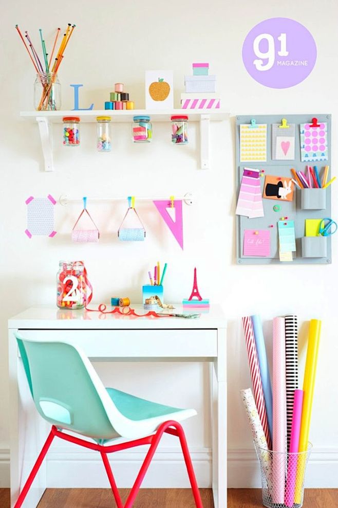 colorful craft space...
