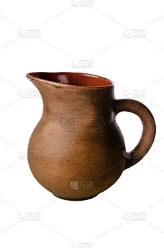 陶罐，它是孤立的白色